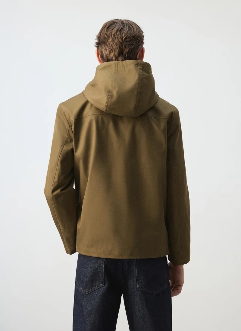 Mango Man Water-repellent parka with pockets